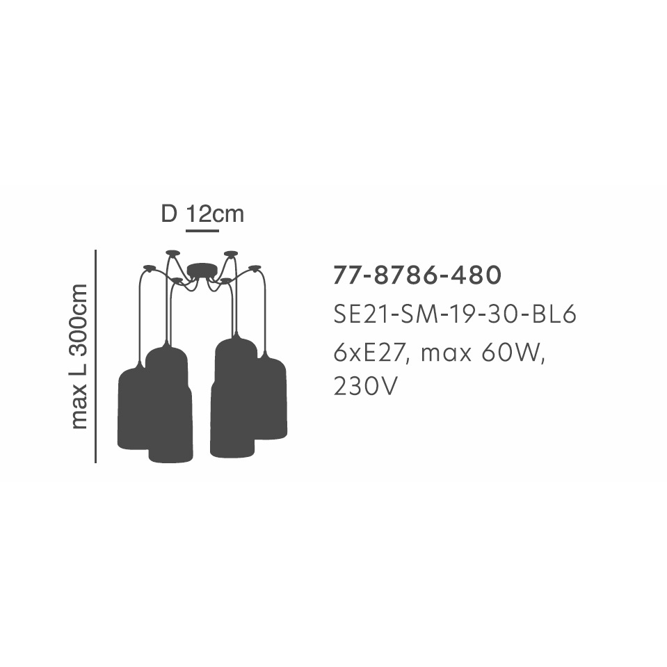 Φωτιστικό Οροφής Πολύφωτο Homelighting Feint 77-8786 Smoked Glass Home Φωτιστικά Spitishop