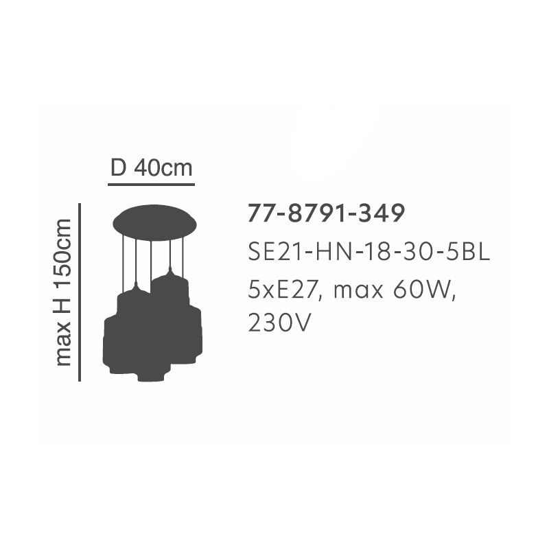Φωτιστικό Οροφής Πολύφωτο Homelighting Gaby 77-8791 Honey Black Home Φωτιστικά Spitishop