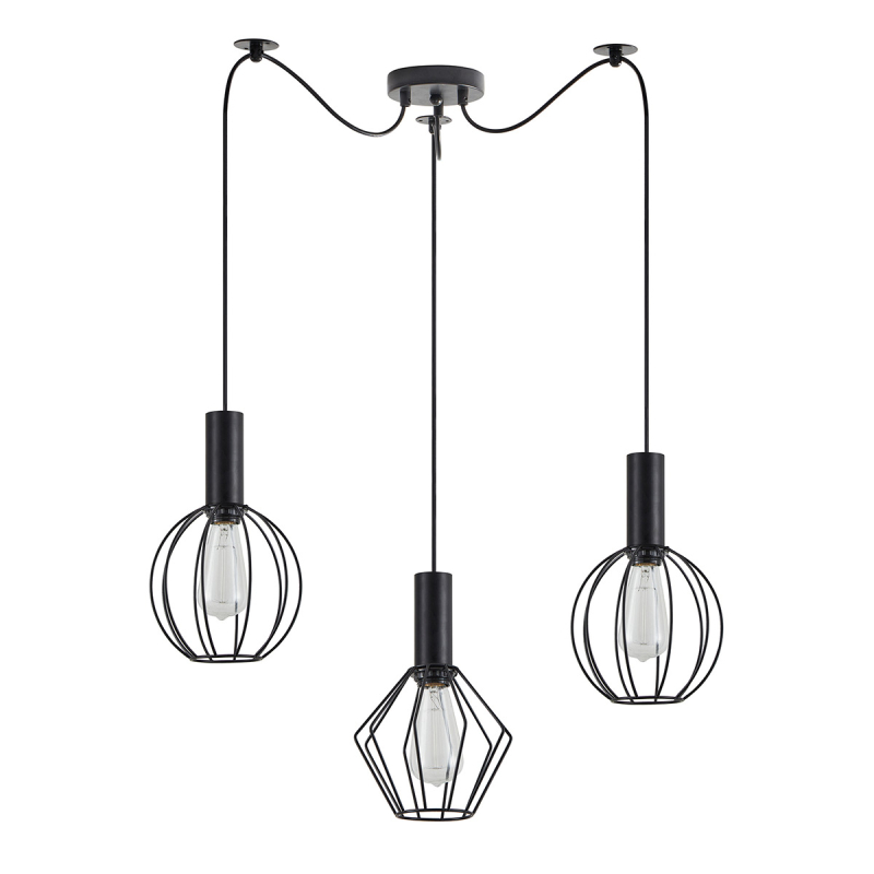 Φωτιστικό Οροφής Τρίφωτο Homelighting Adept Flex 77-8909 Black