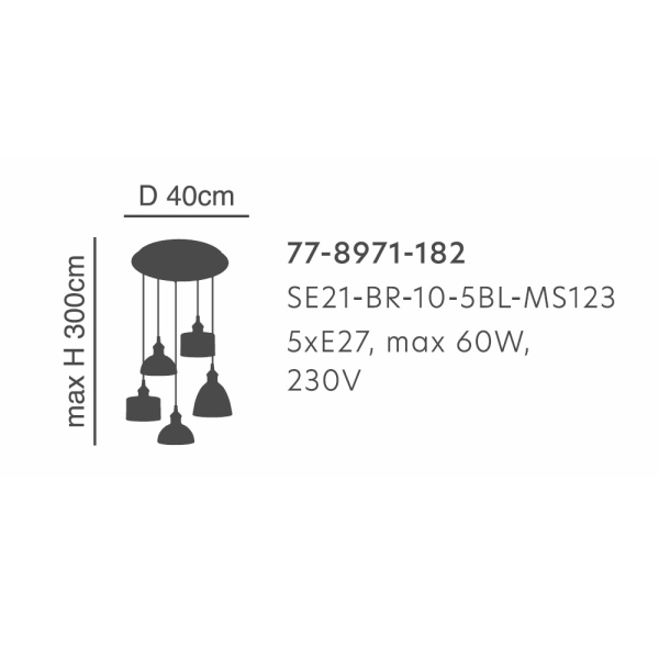 Φωτιστικό Οροφής Πολύφωτο Homelighting Magnum Flex 77-8971