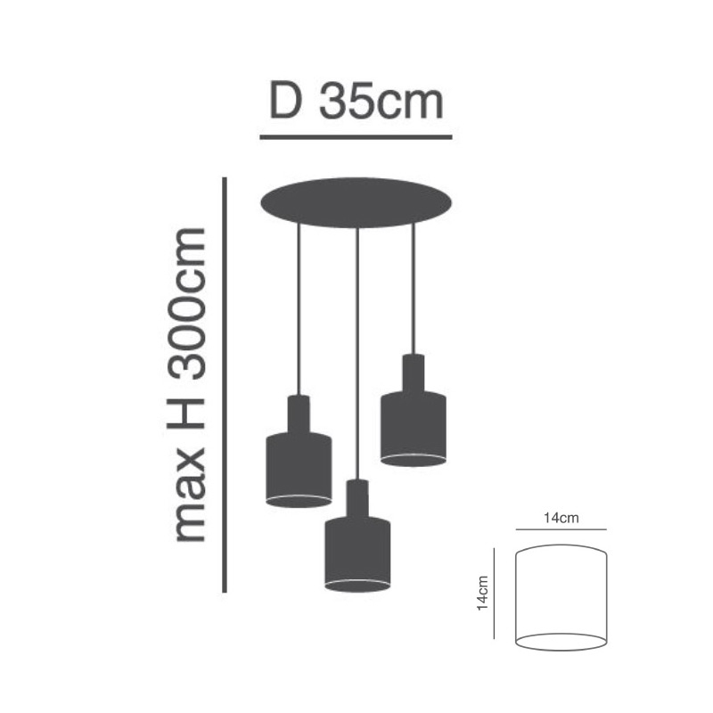 Φωτιστικό Οροφής Τρίφωτο Homelighting Magnum Flex Shade 77-9030 Home Φωτιστικά Spitishop