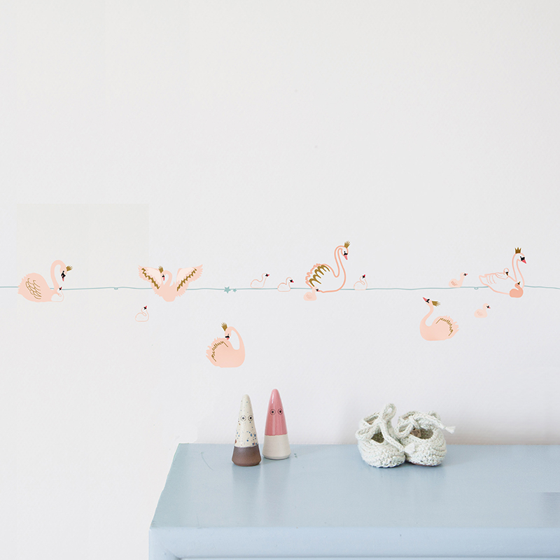 Παιδική Αυτοκόλλητη Μπορντούρα Τοίχου Mimi'lou Swans MML-ART452
