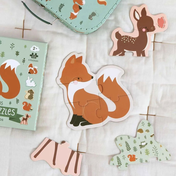 Σετ 5 Παζλ Προόδου Α Little Lovely Company Forest Friends PGPUFF05