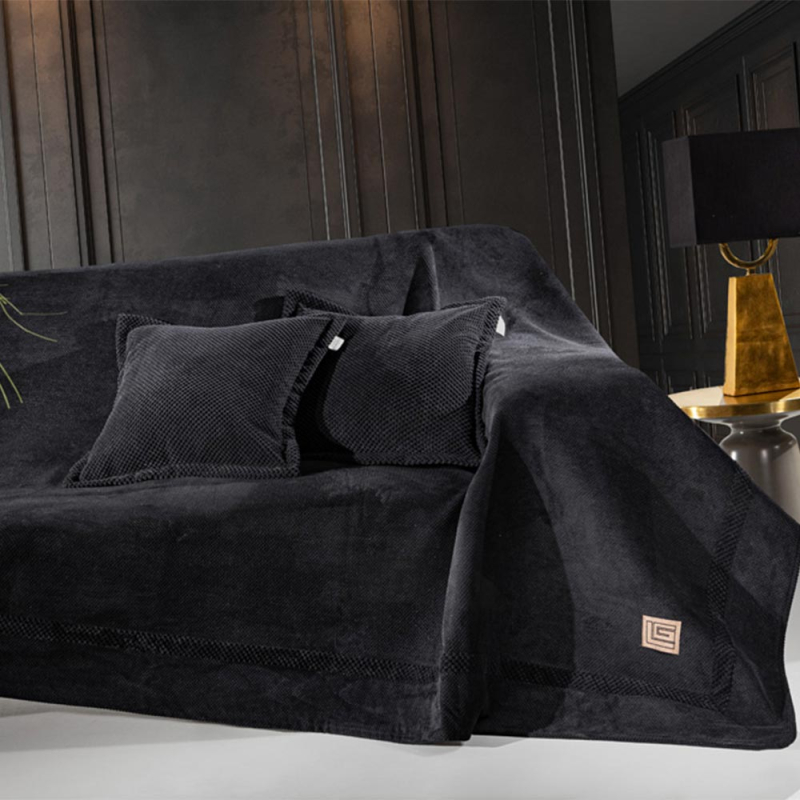 Αδιάβροχο Ριχτάρι Καναπέ Διθέσιου (170x250) Guy Laroche Rubicon Black