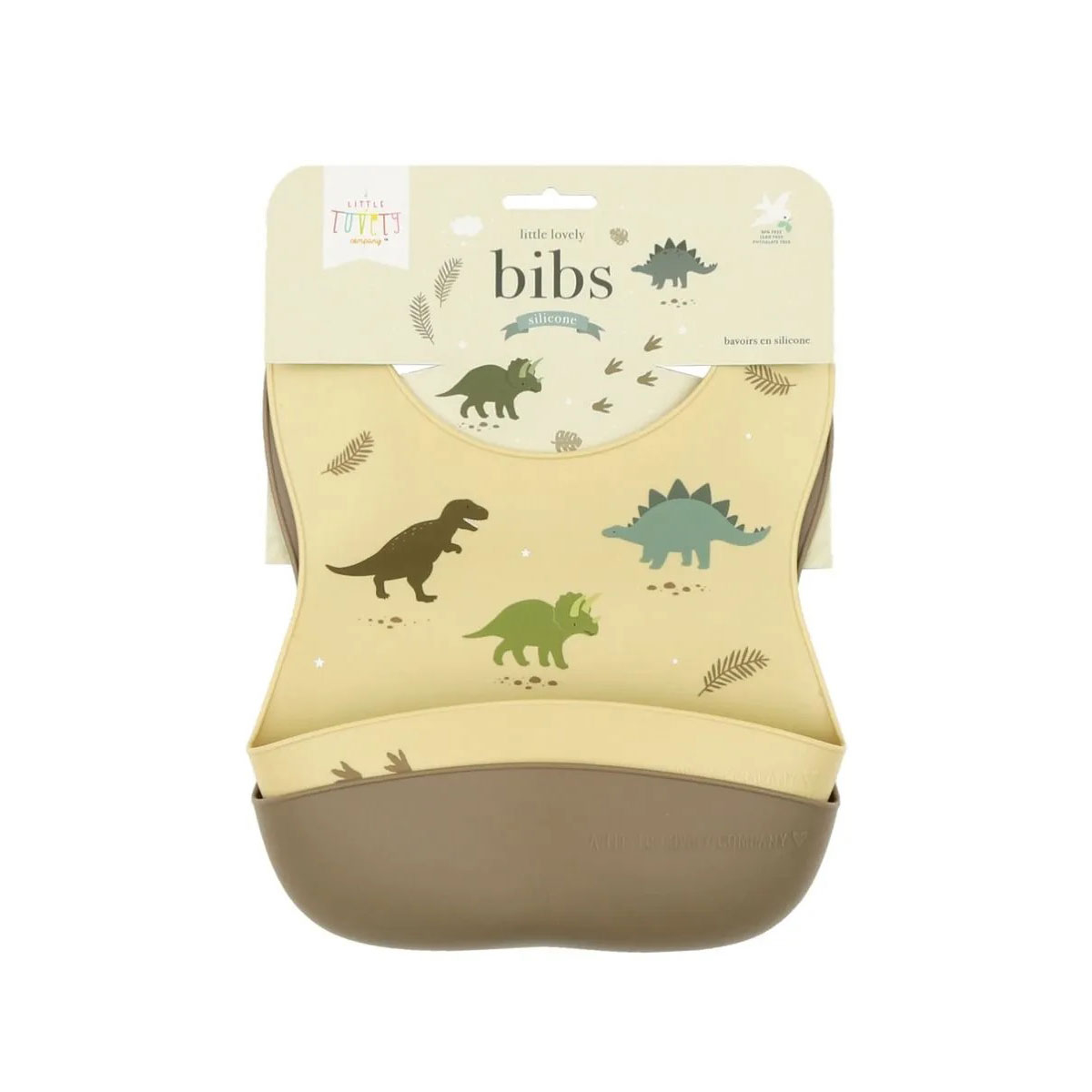 Σαλιάρες Σιλικόνης 4+ Μηνών (Σετ 2Τμχ) Α Little Lovely Company Dinosaurs Sbdigr02 Home Βρεφικά Βρεφικές Spitishop