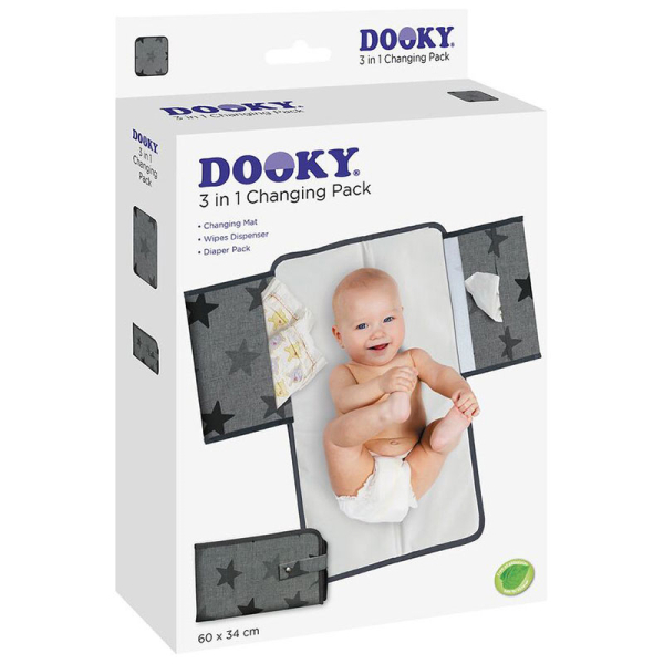 Αλλαξιέρα Ταξιδίου (60x34) Dooky Grey Stars DK-126466