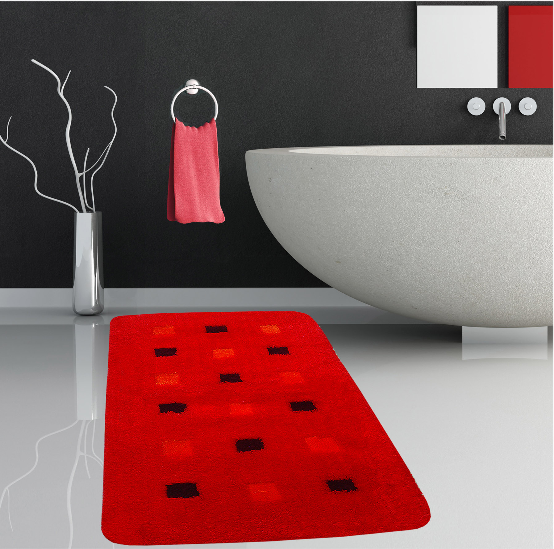 Πατάκι Μπάνιου (50×80) San Lorentzo Mosaic Red