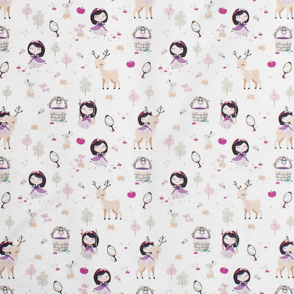 Πάνα Χασέ (80x80) Dimcol Lily & Deer 179 White-Pink