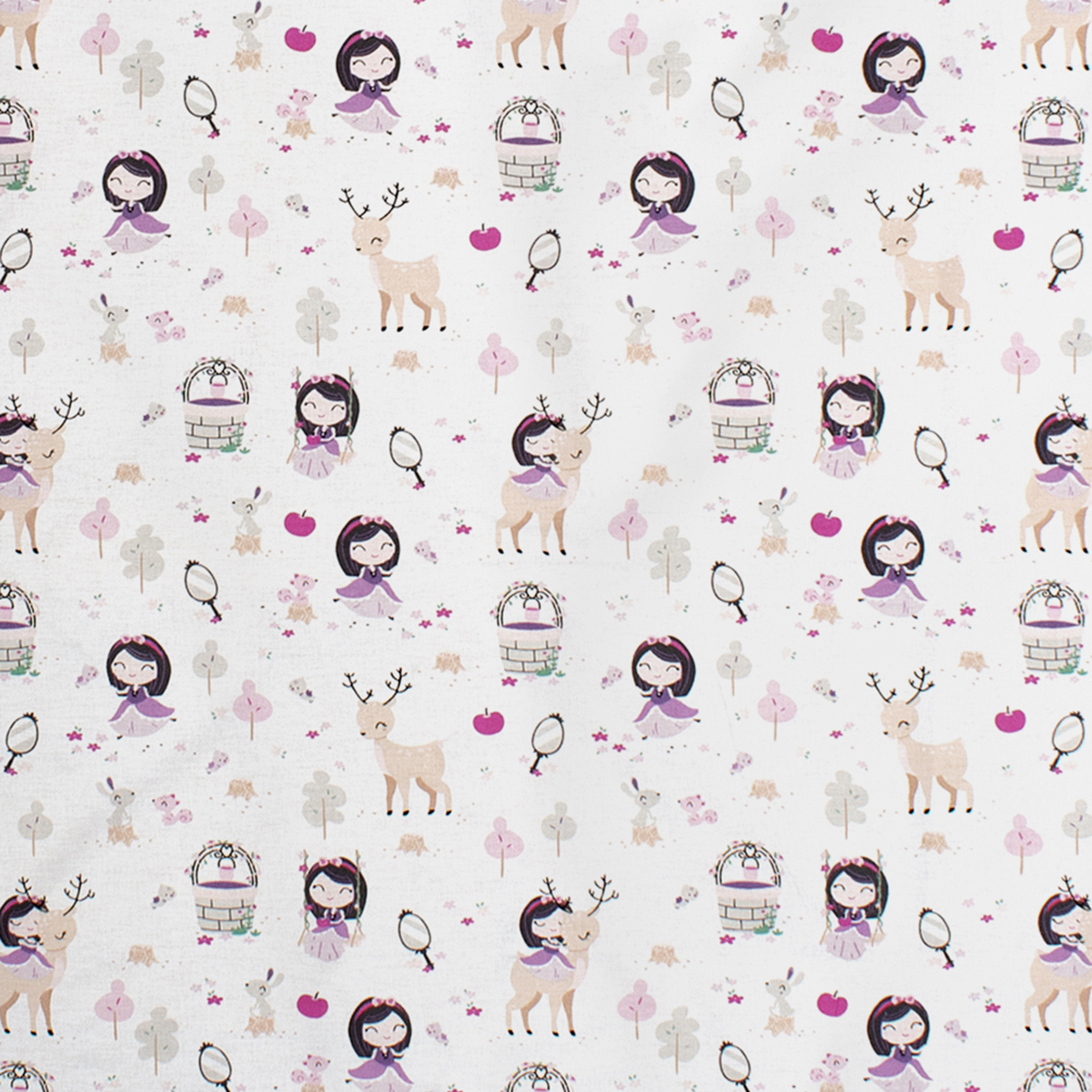 Πάνα Χασέ (80×80) Dimcol Lily & Deer 179 White-Pink