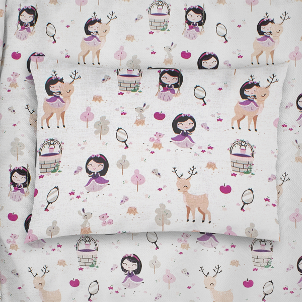 Παιδική Μαξιλαροθήκη (50x70) Dimcol Lily & Deer 179 White-Pink