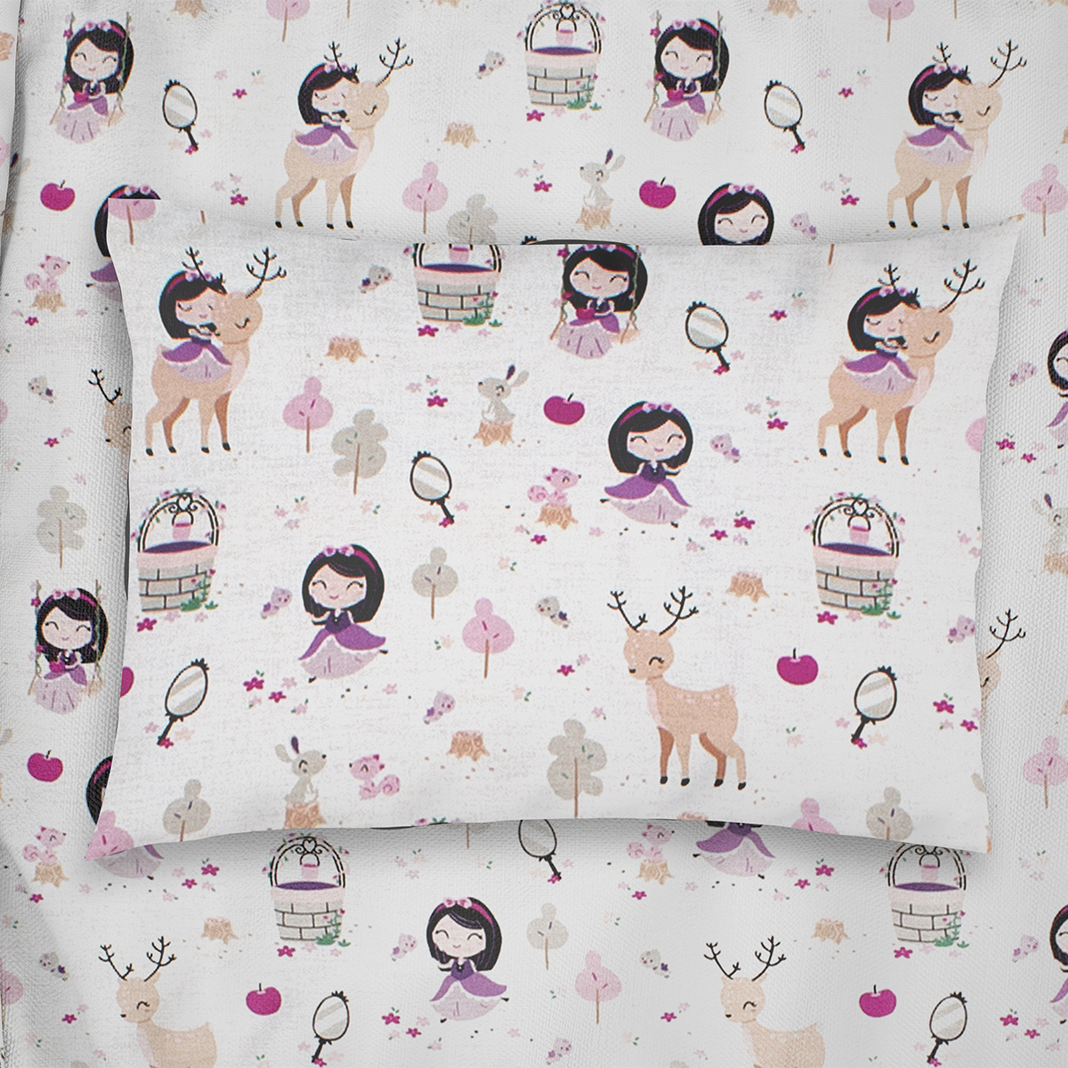 Παιδική Μαξιλαροθήκη (50×70) Dimcol Lily & Deer 179 White-Pink