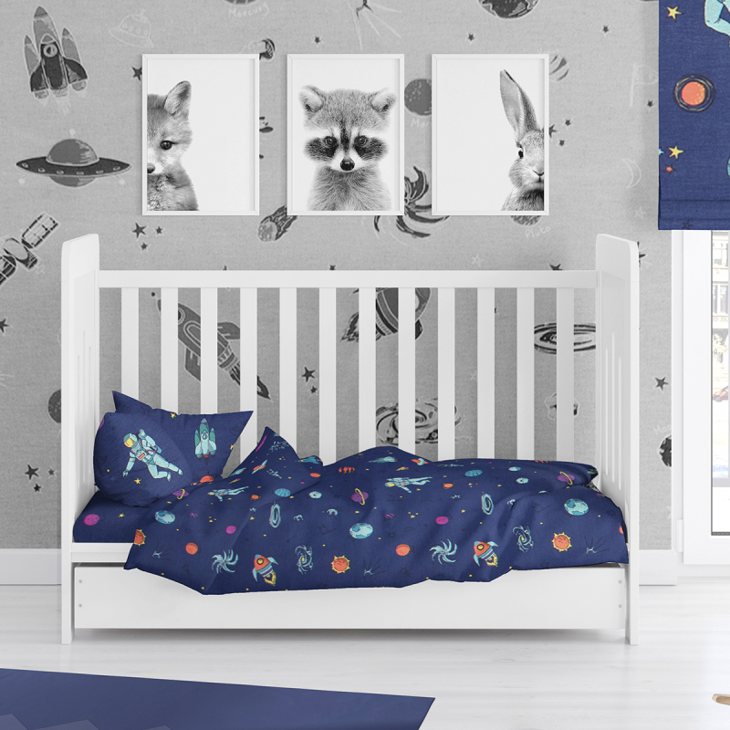 Παπλωματοθήκη Κούνιας (120x160) Dimcol Space 189 Blue