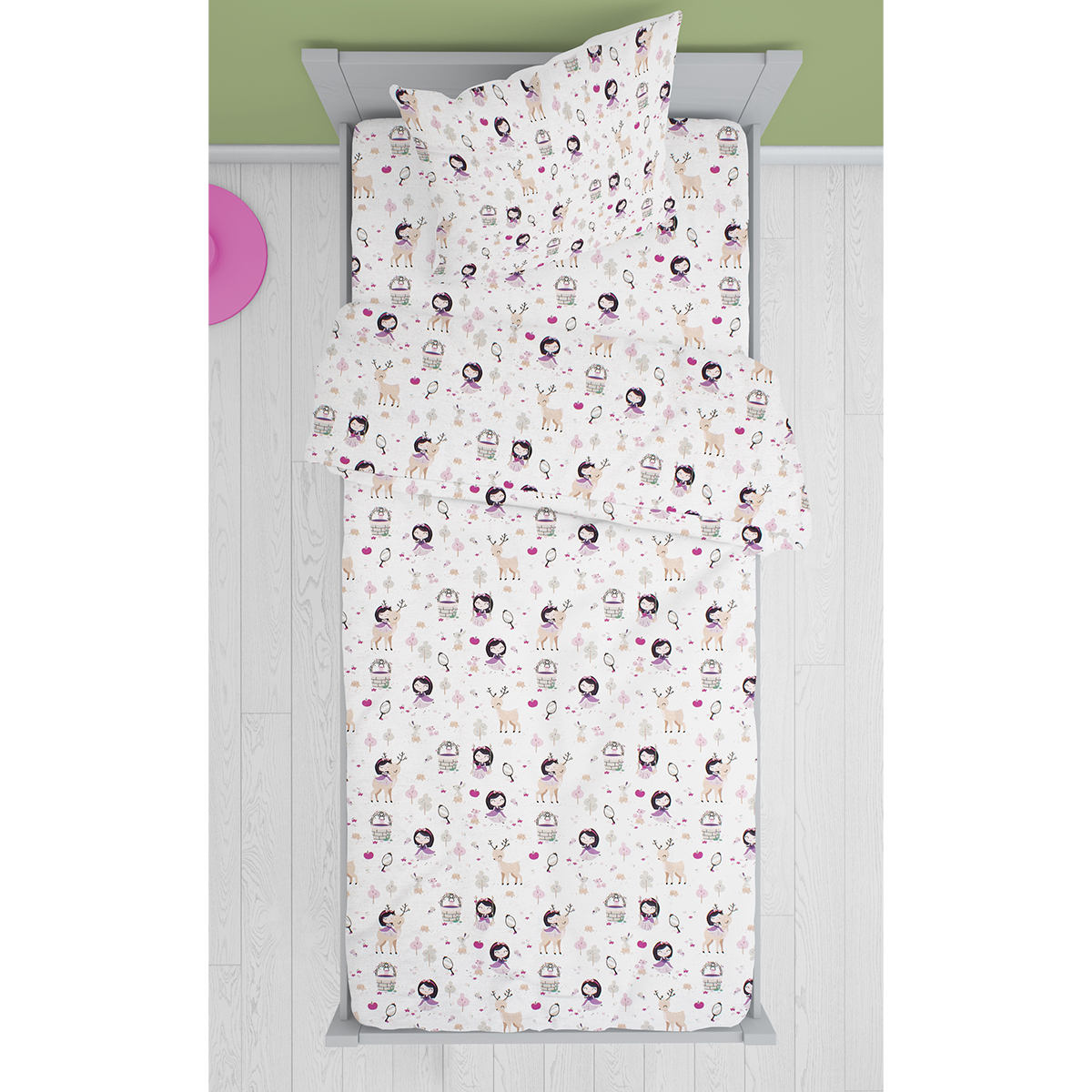 Πάπλωμα Μονό (160×240) Dimcol Lily & Deer 179 White-Pink