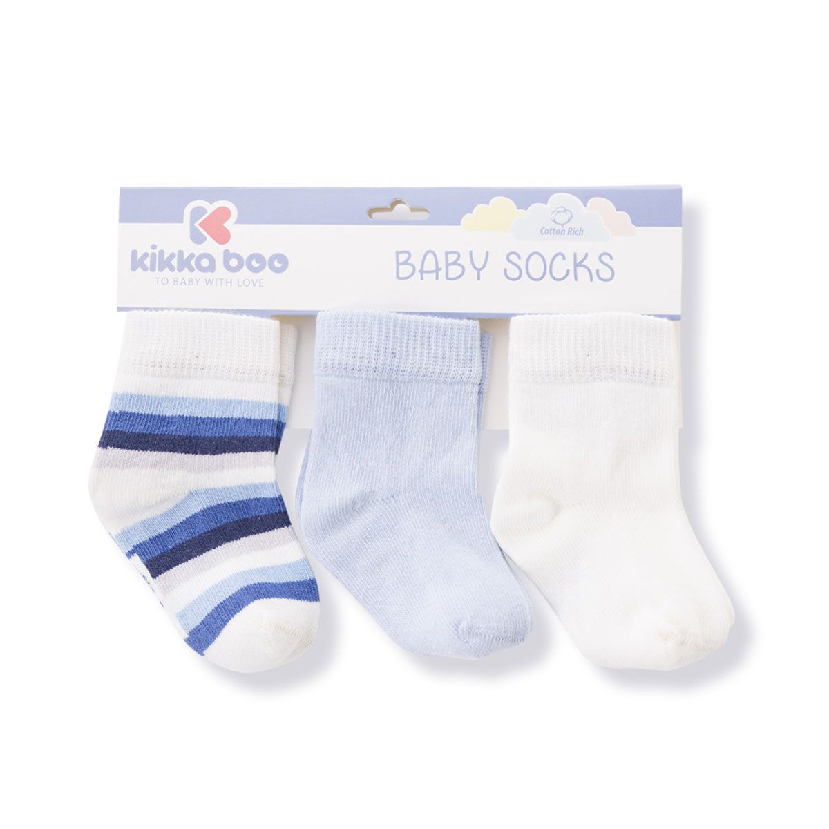 Kikka Boo Βρεφικά Καλτσάκια (Σετ 3 Ζεύγη) Kikka Boo Stripes White 24-36 Μηνών 24-36 Μηνών