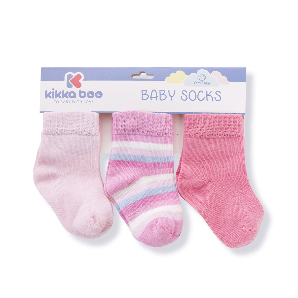 Βρεφικά Καλτσάκια (Σετ 3 Ζεύγη) Kikka Boo Stripes Pink 24-36 Μηνών 24-36 Μηνών