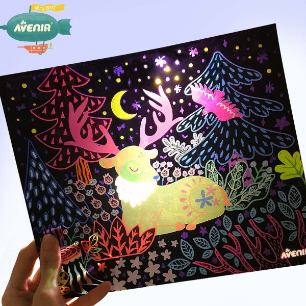 Κουτί Με Φωτάκια Και Φύλλα Ζωγραφικής Scratch Avenir Create Your Own Light Box
