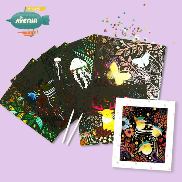 Κουτί Με Φωτάκια Και Φύλλα Ζωγραφικής Scratch Avenir Create Your Own Light Box