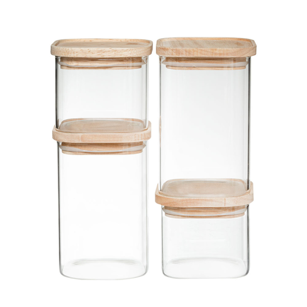 Δοχεία Αποθήκευσης (Σετ 4τμχ) Με Αεροστεγές Κλείσιμο F-V Set 179624