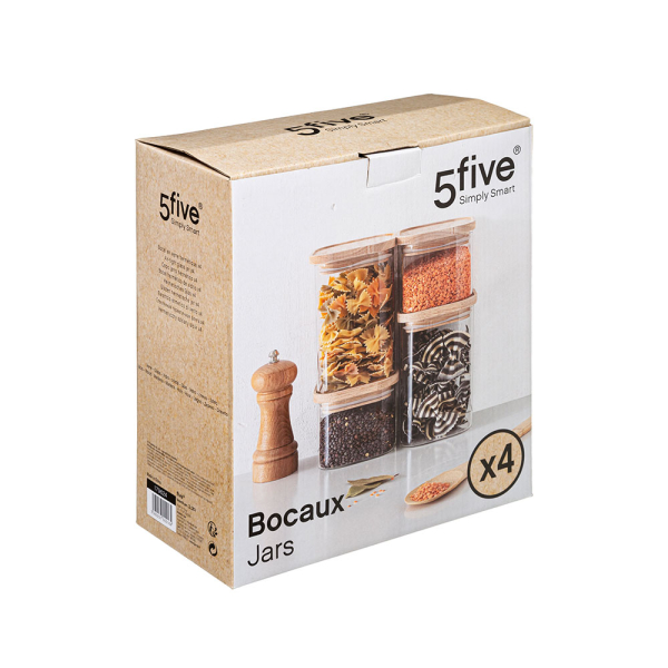 Δοχεία Αποθήκευσης (Σετ 4τμχ) Με Αεροστεγές Κλείσιμο F-V Set 179624