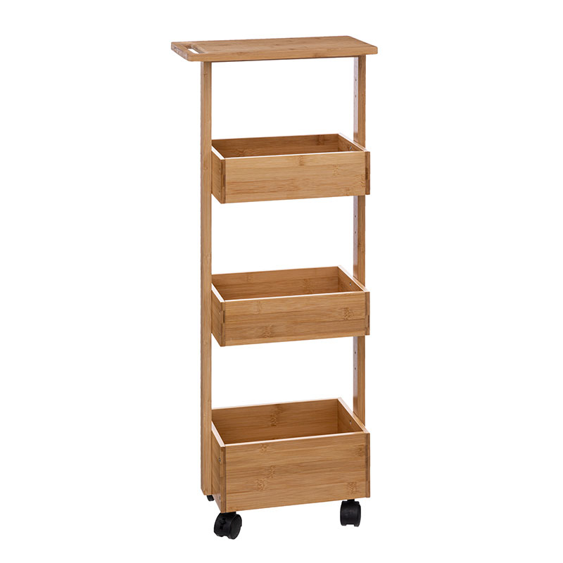 Τρόλεϊ/Ραφιέρα 3 Θέσεων (25x23x86) F-V Bamboo Trolley Wheels 174783