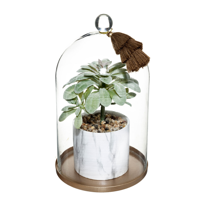 Τεχνητό Φυτό Σε Γυάλα (Φ15.3x25) A-S Plant Glass 181415