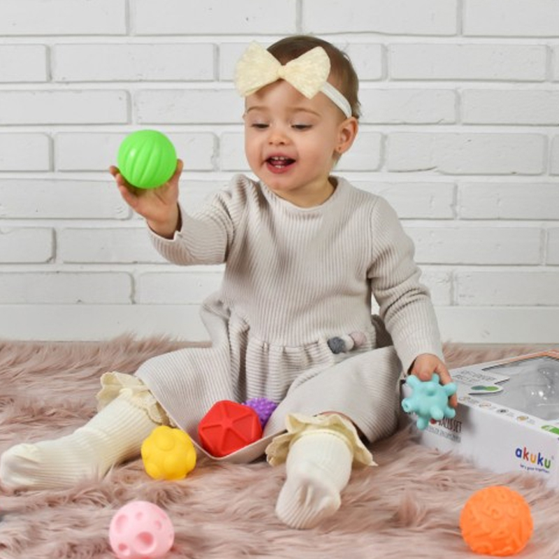 Akuku Μπάλες Δραστηριότητας (Σετ 8τμχ) Akuku Sensory Shapes A0452