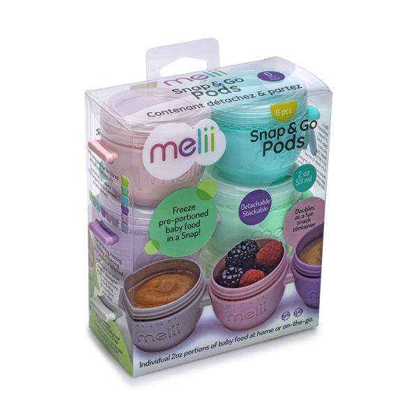 Μπωλ 59ml (Σετ 6τμχ) Melii Snap and Go Pods MEL11000