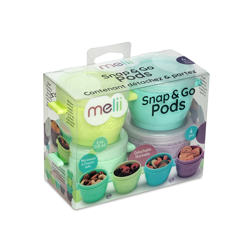 Φαγητοδοχεία (Σετ 4Τμχ) Melii Snap And Go Pods Mel11050 Home Παιδικά Είδη Φαγητού & Αξεσουάρ Σερβιρίσματος Spitishop