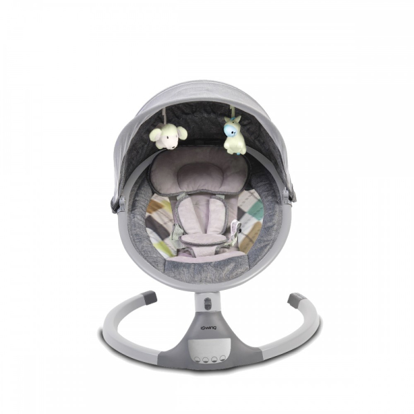 Ηλεκτρικό Ρηλάξ Με Μουσική (0-6 Μηνών/Έως 9kg) Cangaroo iSwing Light Grey
