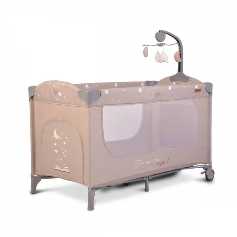 Παρκοκρέβατο 2 Θέσεων (0+ Μηνών/Έως 15kg) Cangaroo Once Upon A Time 2 Beige