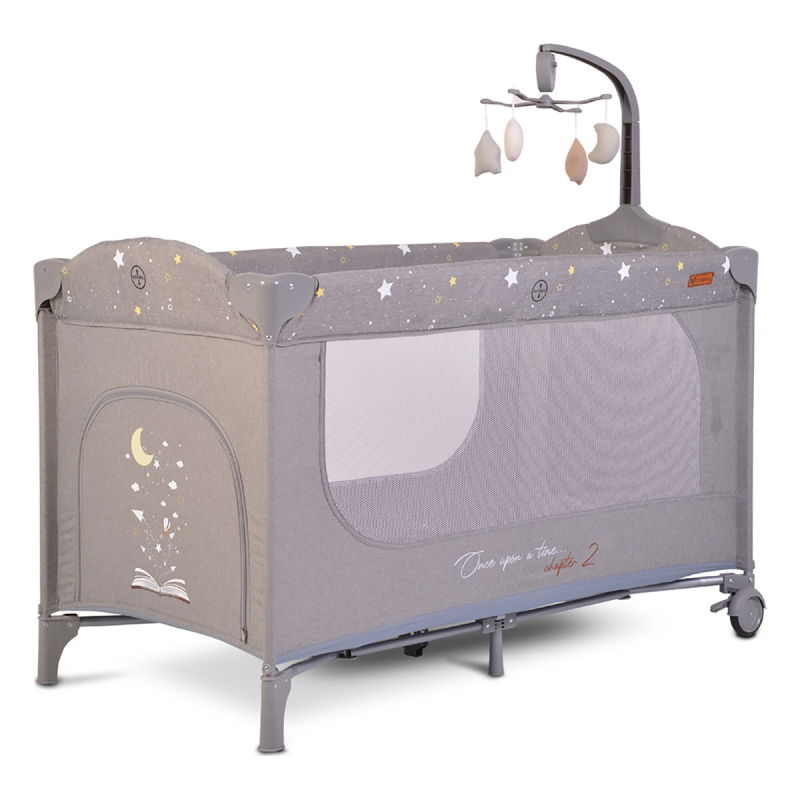 Παρκοκρέβατο 2 Θέσεων (0+ Μηνών/Έως 15kg) Cangaroo Once Upon A Time 2 Grey