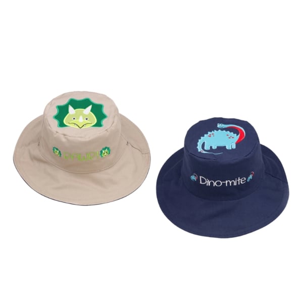 Παιδικό Καπέλο 2 Όψεων Με Προστασία UV FlapjackKids Δεινόσαυρος