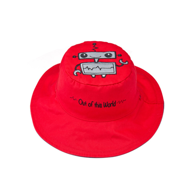 Παιδικό Καπέλο 2 Όψεων Με Προστασία UV FlapjackKids Διαστημόπλοιο