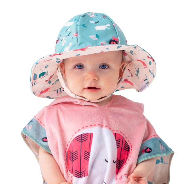Παιδικό Καπέλο 2 Όψεων Με Προστασία UV FlapjackKids Pink Zoo