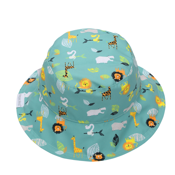 Παιδικό Καπέλο 2 Όψεων Με Προστασία UV FlapjackKids Grey Zoo