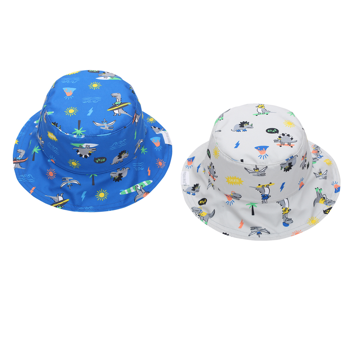 Παιδικό Καπέλο 2 Όψεων Με Προστασία UV FlapjackKids Dino 6-24 Μηνών 6-24 Μηνών