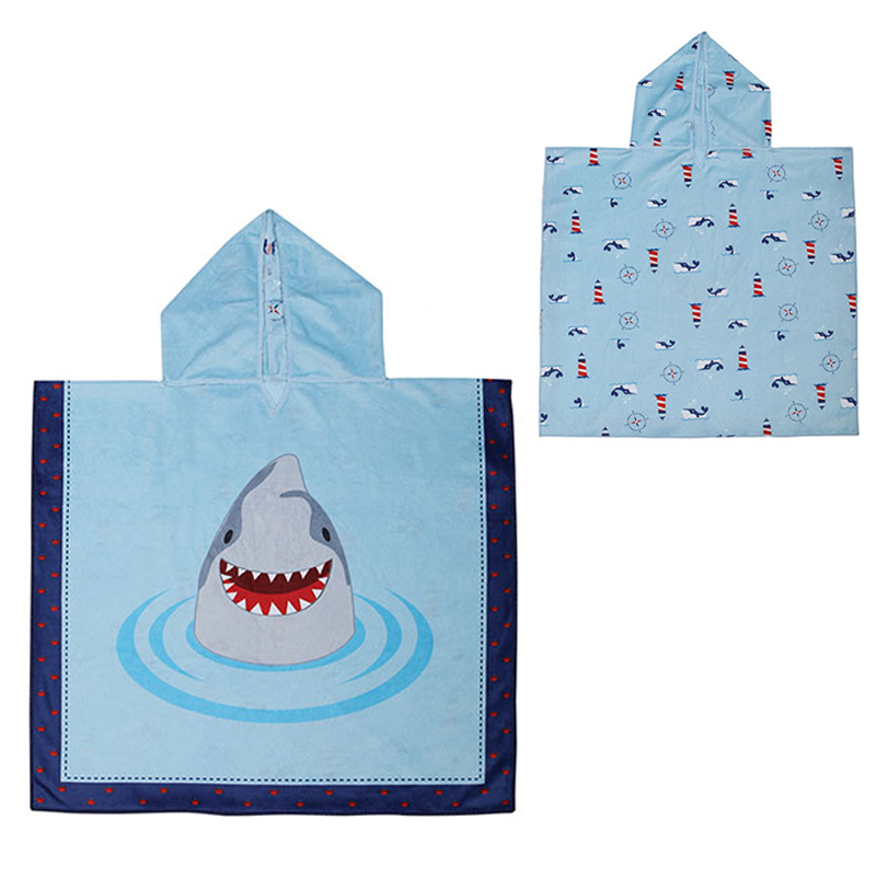 Παιδικό Πόντσο 2 Όψεων Με Αντιηλιακή Προστασία FlapjackKids Shark/Nautical 238520