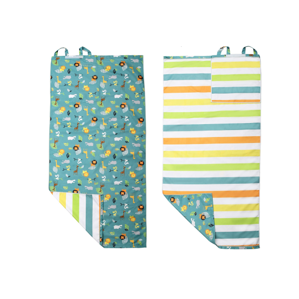 Παιδική Πετσέτα Θαλάσσης Microfiber 2 Όψεων (71x145) FlapjackKids Green Zoo