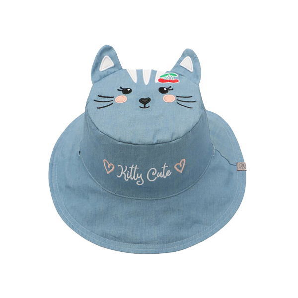 Παιδικό Καπέλο 2 Όψεων Με Αντιηλιακή Προστασία UPF50 FlapjackKids Cat/Cherry