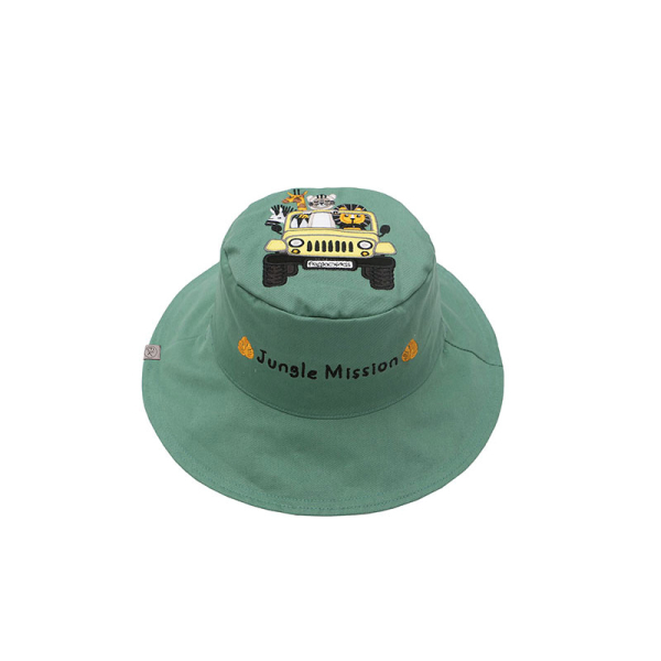 Παιδικό Καπέλο 2 Όψεων Με Προστασία UV FlapjackKids Tiger/Safari Truck