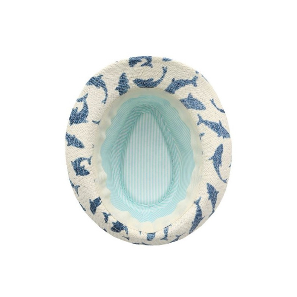 Παιδικό Ψάθινο Καπέλο Με Αντιηλιακή Προστασία UPF50 FlapjackKids Shark