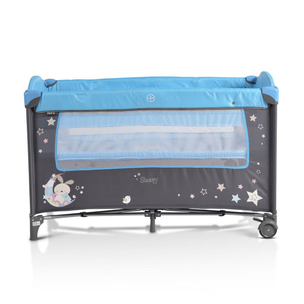 Παρκοκρέβατο 2 Θέσεων Με Αλλαξιέρα (0+ Μηνών/Έως 15kg) Moni Sleepy Blue