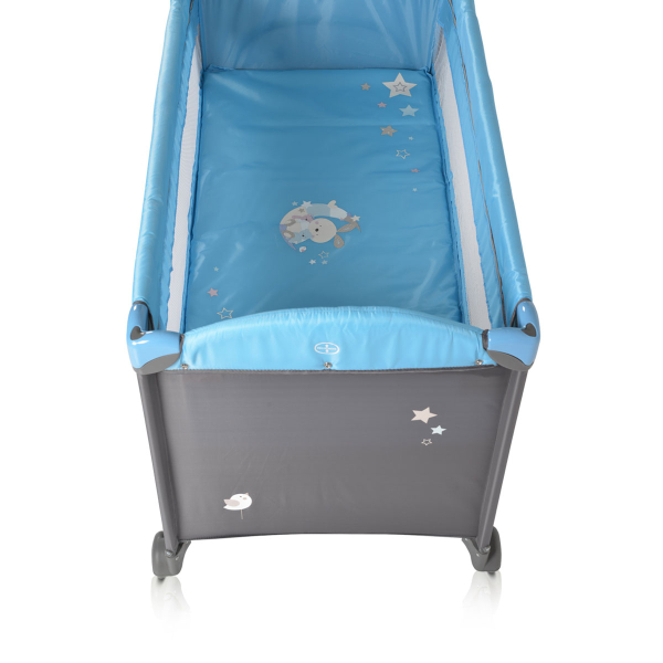 Παρκοκρέβατο 2 Θέσεων Με Αλλαξιέρα (0+ Μηνών/Έως 15kg) Moni Sleepy Blue