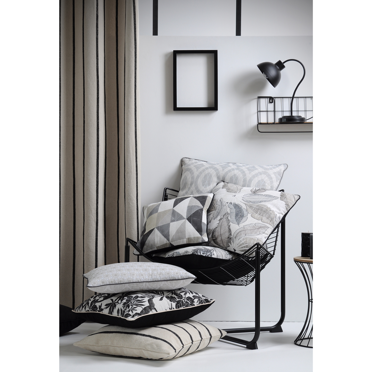 Κουρτίνα (135X260) με Τρουκς S-F St Trop Noir R61811005 Home Κουρτίνες Σαλονιού Spitishop