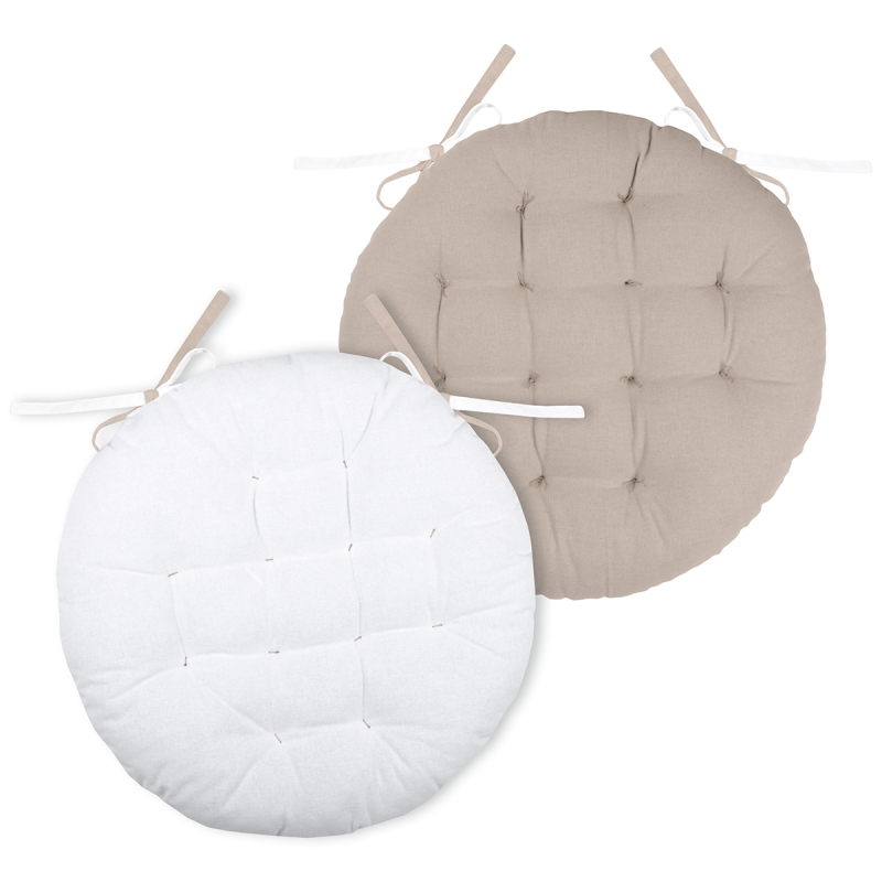 Μαξιλάρι Καρέκλας 2 Όψεων (Φ38) S-F Ronde Ecru/Lin CU1490071GAL-R