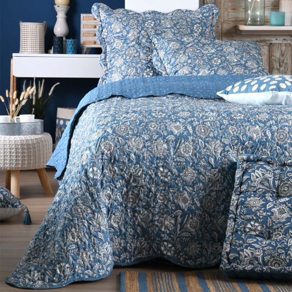 Κουβερλί Υπέρδιπλο 2 Όψεων (220x240) + Διακοσμητικές Μαξιλαροθήκες S-F Julianne P4C303001 Bleu