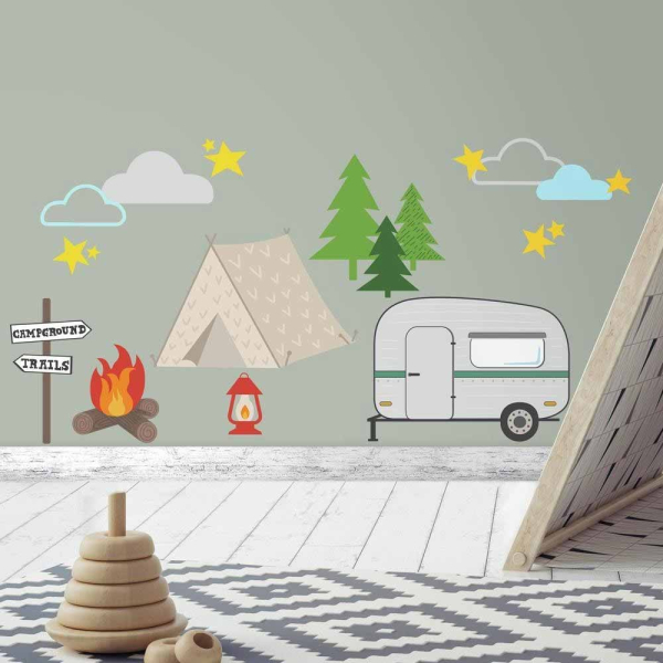 Παιδικά Αυτοκόλλητα Τοίχου RoomMates Camping RΜΚ3642