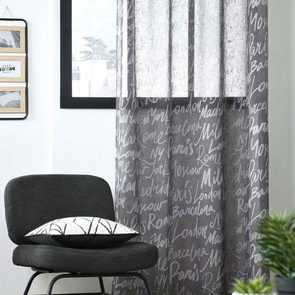 Κουρτίνα (140x260) Με Τρουκς S-F Capitales Anthracite R6C432002VL
