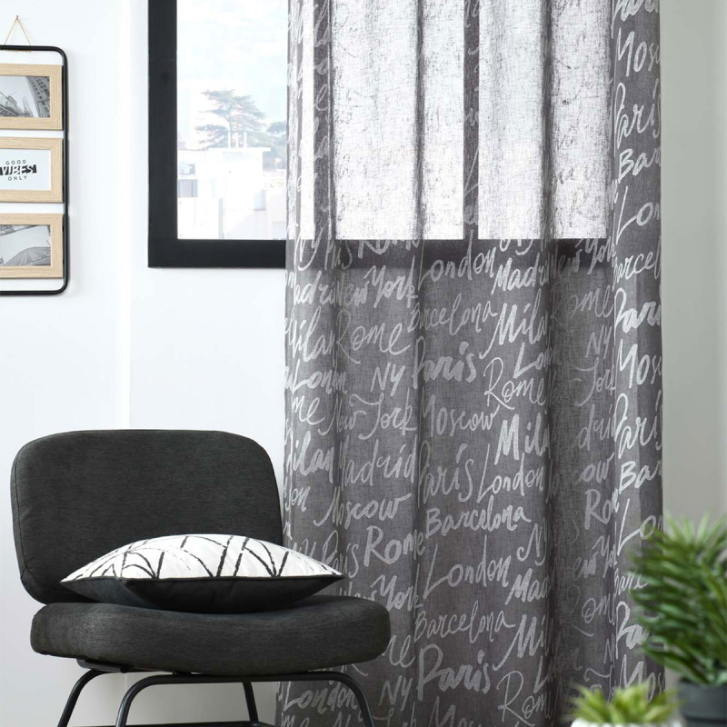 Κουρτίνα (140x260) Με Τρουκς S-F Capitales Anthracite R6C432002VL