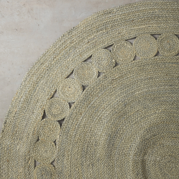 Στρογγυλό Χαλί Καλοκαιρινό (Φ150) Nima Carpets Makrame Light Grey